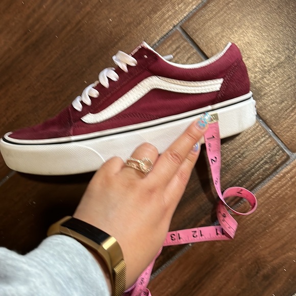 Burgundy old school platform Vans size 8.5 - Picture 8 of 8